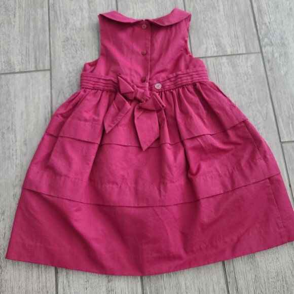 Janie and Jack Toddler Girls Fuchsia Tiered Sleeveless Dress Size 2T - Picture 8 of 11